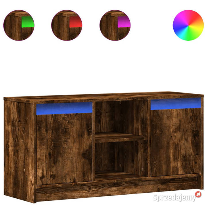 Szafka pod TV z LED przydymiony dąb 100x34x50 Warszawa