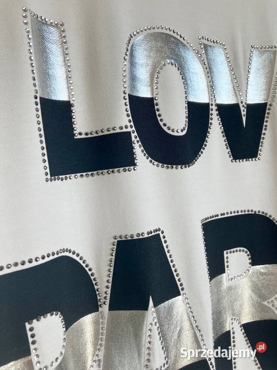 Super bluzka tshirt Guess Love Paris cyrkonie Nisko