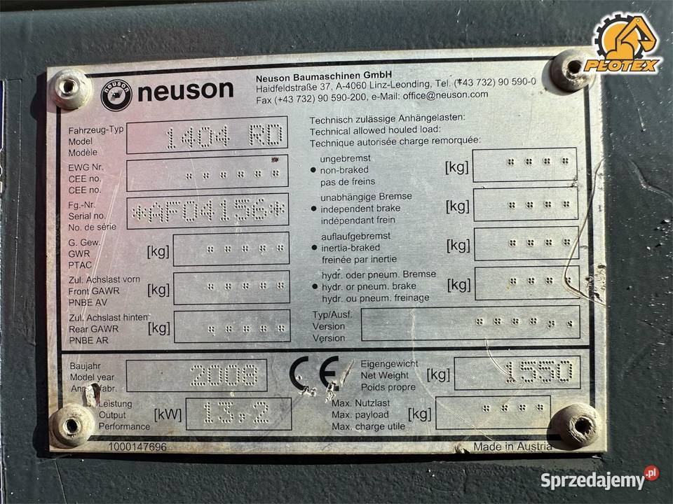 Mini koparka Neuson 1404 z 2008r 3 łyżki ŁADNA Złoczew sprzedam
