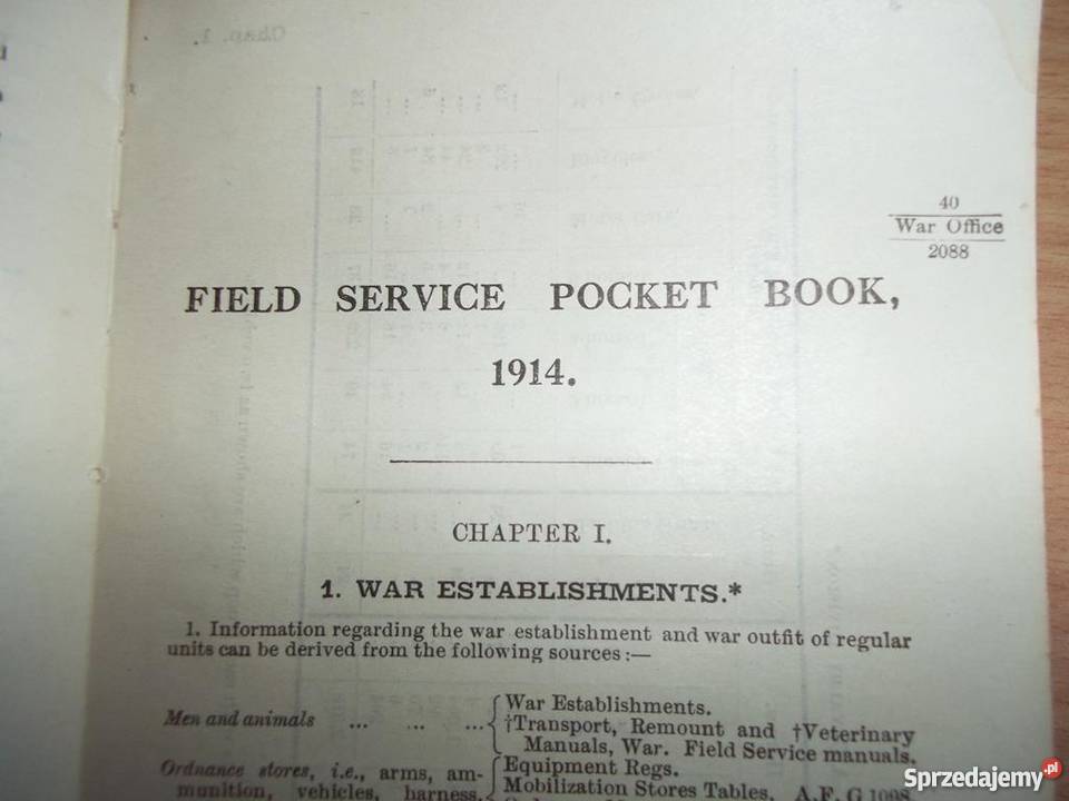Field Service Pocket Book 1914 Oryginał Pisz sprzedam
