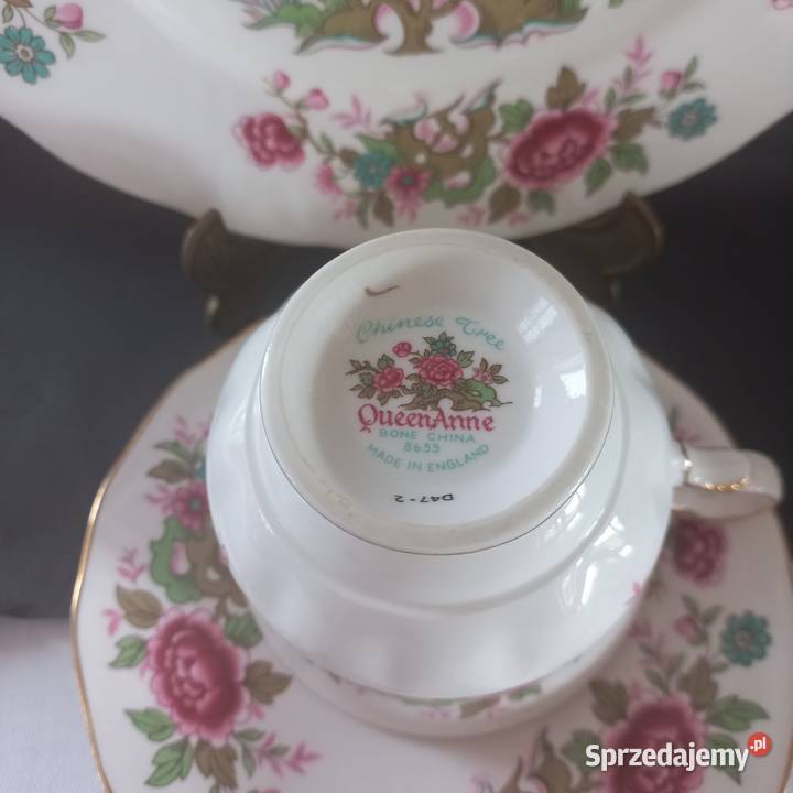Queen Anne angielska porcelana zestaw trio