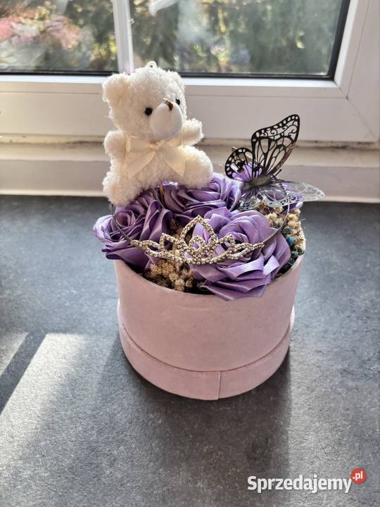Bukiet fioletowy ze wstążek Flower box kujawsko-pomorskie Kikół