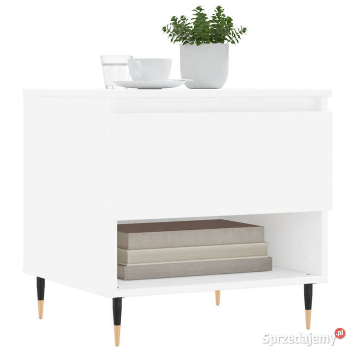 Stolik kawowy biały 50x46x50 materiał Warszawa