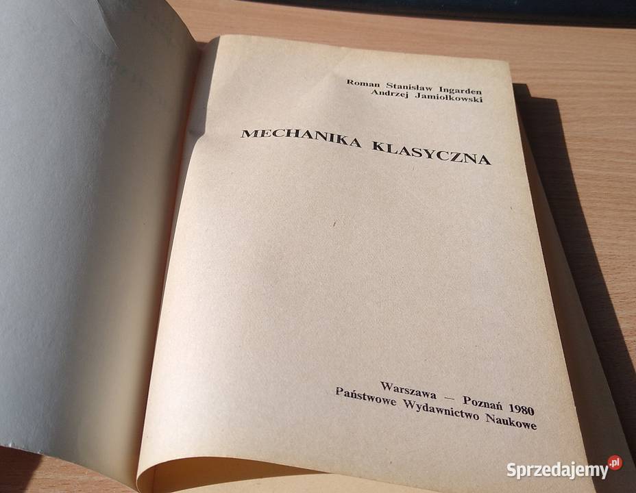 Mechanika klasyczna  Roman Stanisław Ingarden Gdańsk