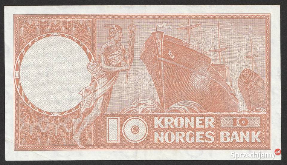 NORWEGIA 10 KORON 1968 Michelsen Łódź