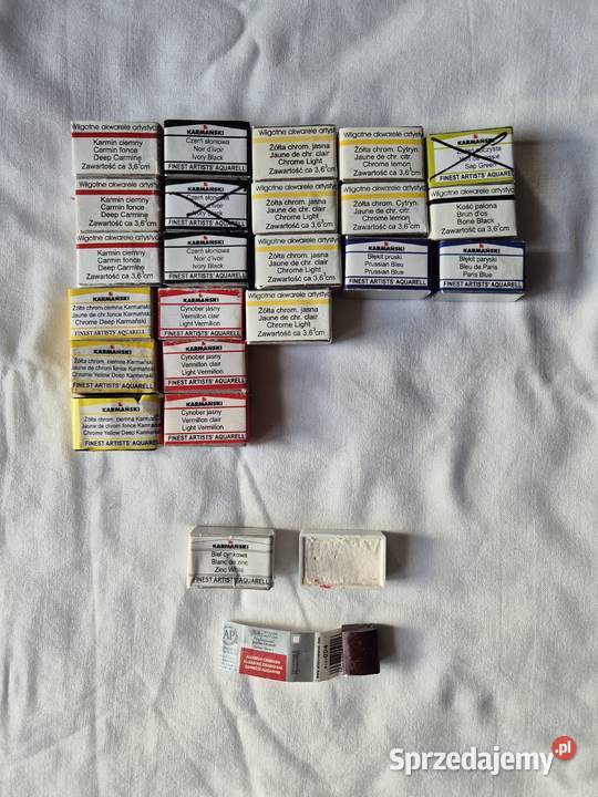 Farby akwarelowe Karmański nowe kostki 25 sztuk Brzesko