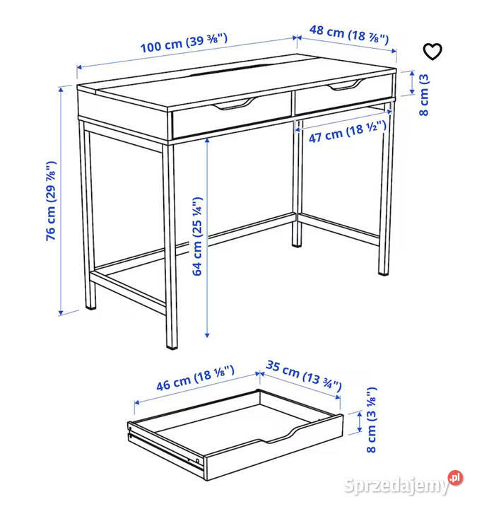 Biurko ikea alex Łódź