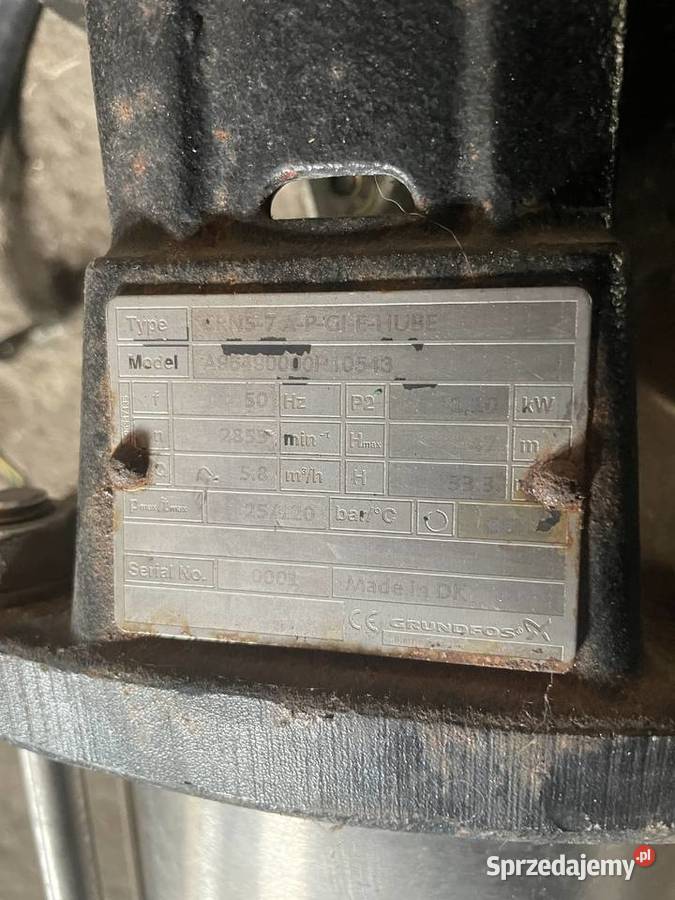 Pompa pionowa Grundfos CRN 57 58 m3h 11kw Pozostałe Lidzbark Warmiński