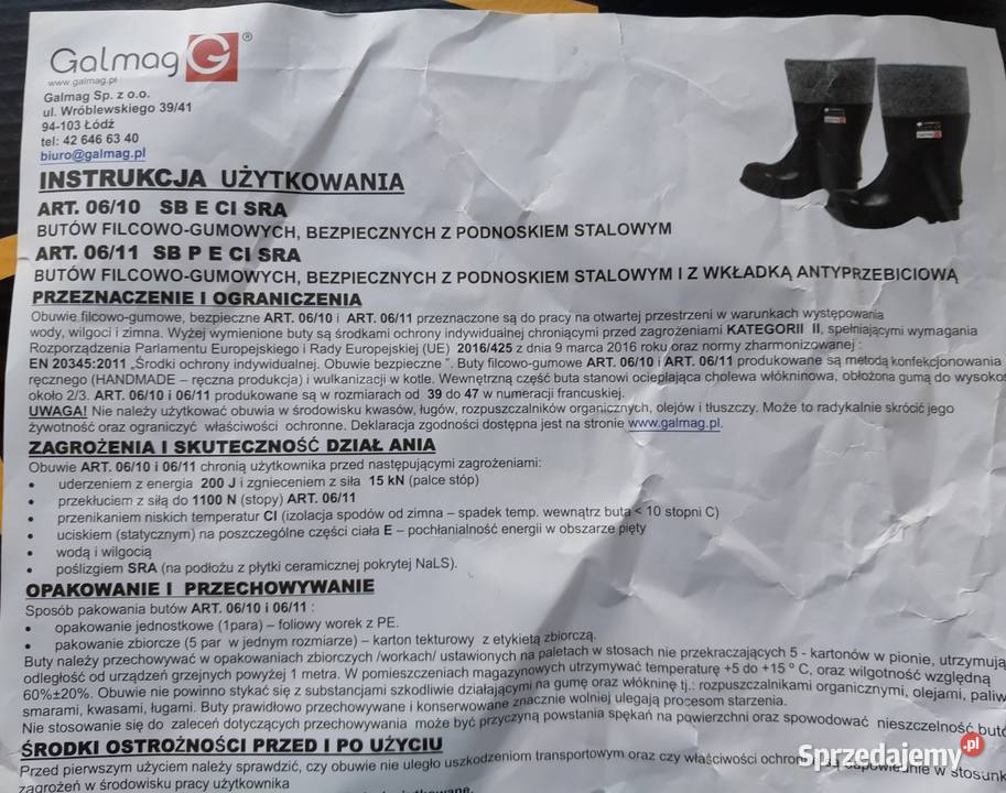 Buty gumowofilcowe bezpieczne z podnoskiem Warszawa