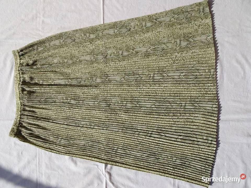Spódnica plisowana wężowa khaki długa 42 44 Nowy Sącz