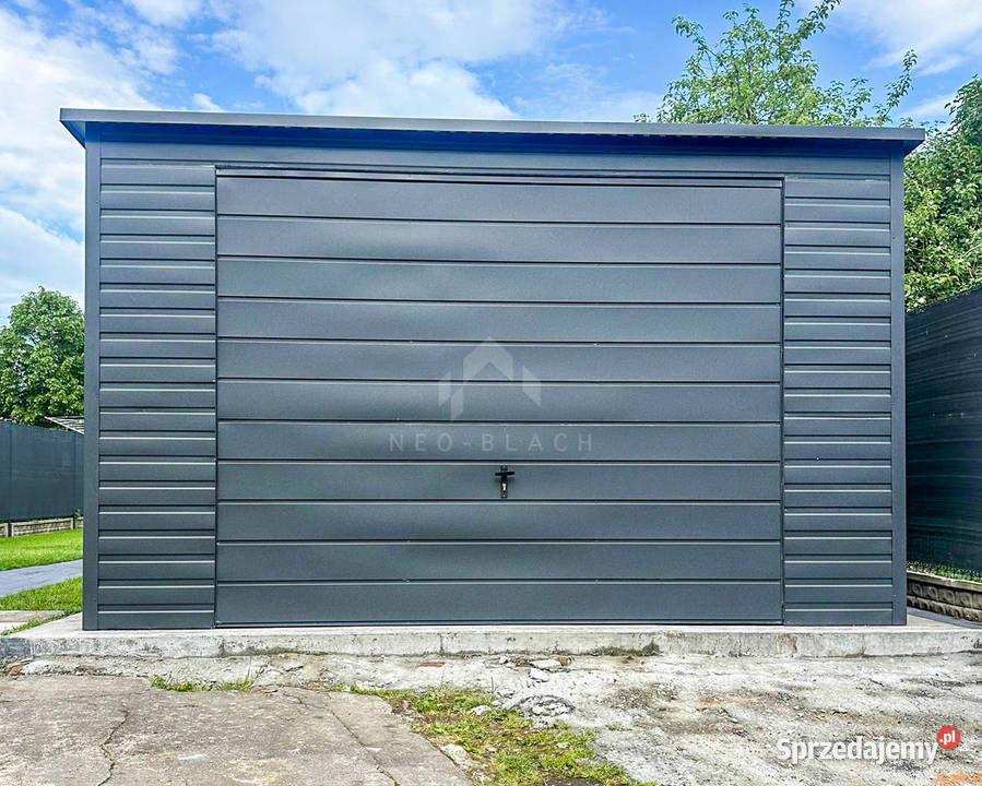 Garaż Blaszany 4x6m Brama Uchylna Drzwi Okno Gryfice