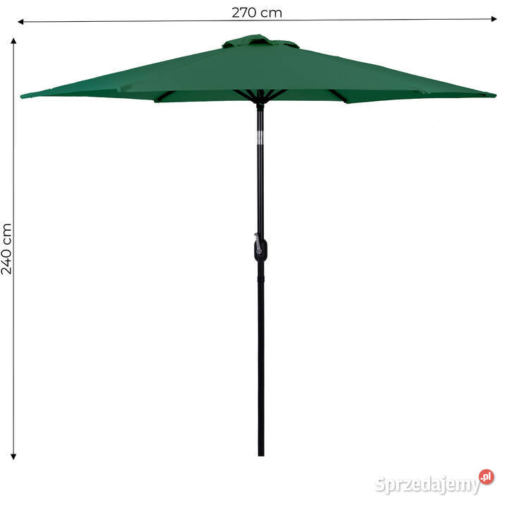 Duży parasol ogrodowy skośny łamany z korbą 6 Smogorzów