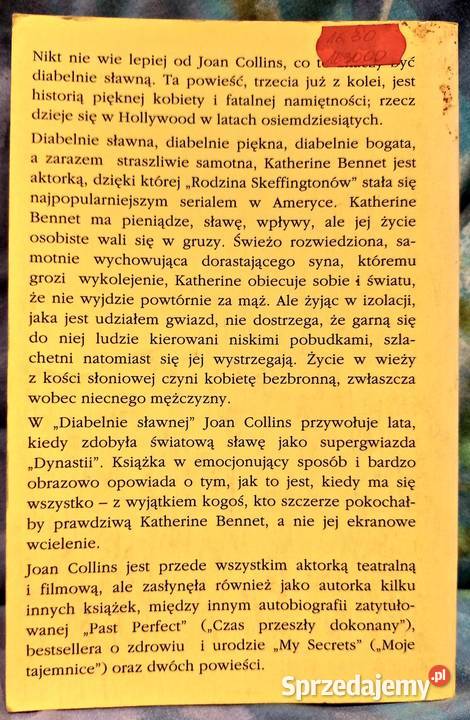 Książka Diabelnie sławna J Collins sprzedam