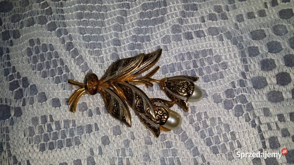 Angielska stara broszkaperłowe kwiaty Ochojno sprzedam