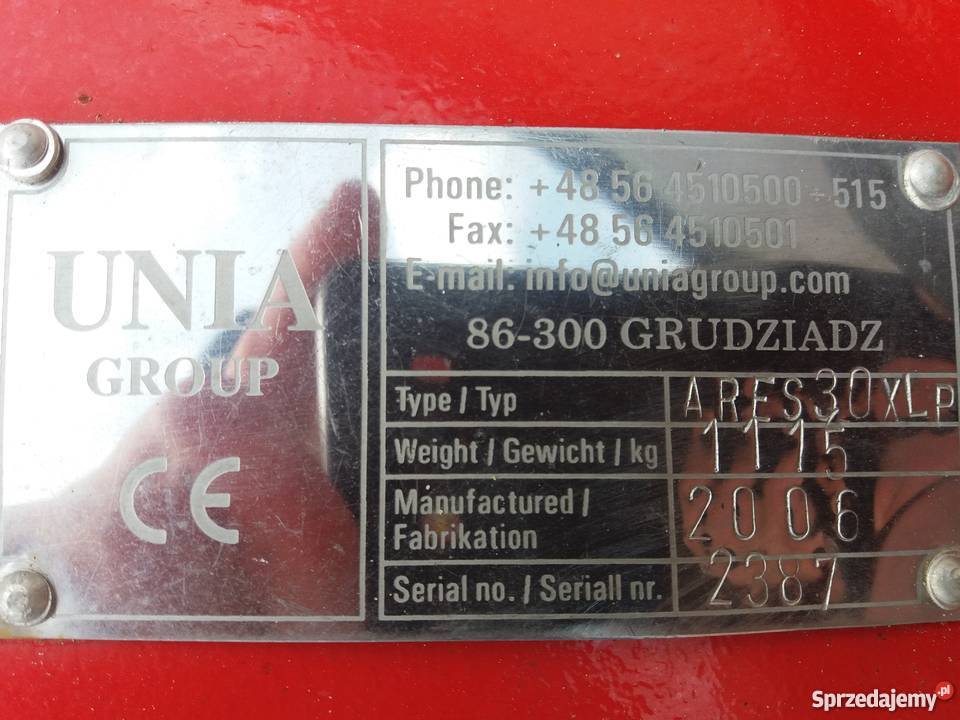 Agregat uprawowy UNIA ARES 30XLP 3m łódzkie