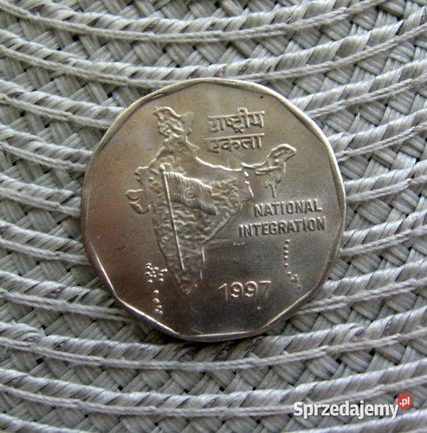 Indie 2 Rupie 1997r Zjednoczenie Narodowe Numizmatyka Kalisz