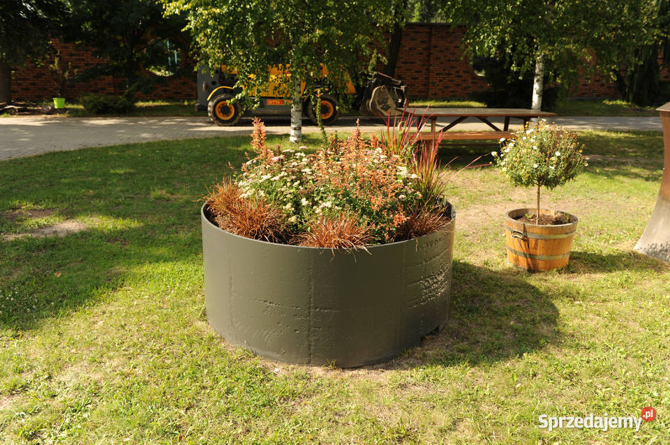 Donica stalowa okrągła kwietnik średnica 140