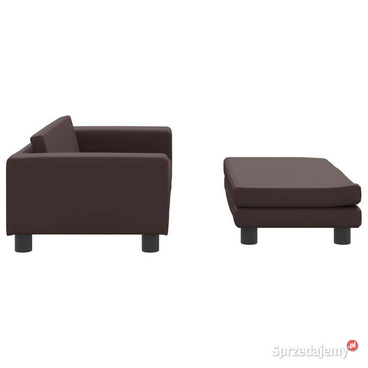 Sofa dziecięca z podnóżkiem brązowa 100x50x30 mazowieckie Warszawa