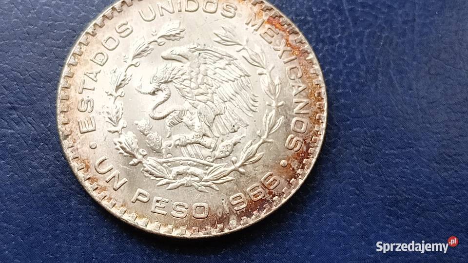 Stare monety 1 peso 1966 Meksyk mennicza Lesko