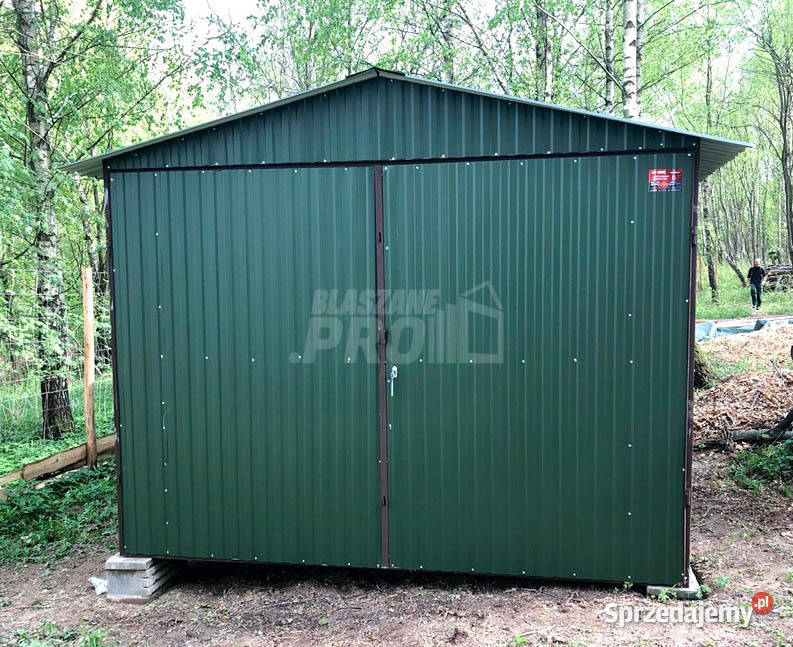 Garaż blaszany 3x6 Brama dwuskrzydłowa Zielony Łódź