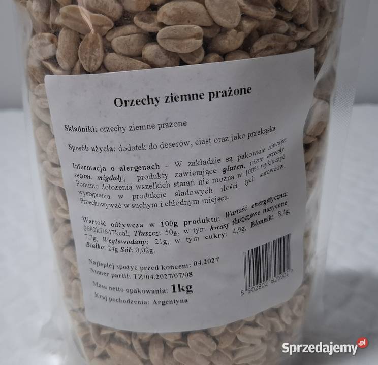 Orzechy ziemne arachidowe prażone bez soli 1