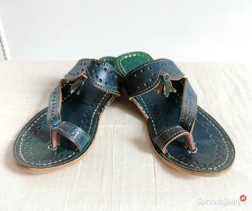 Skórzane japonki kohalpuri 38 orientalne boho Szczecin