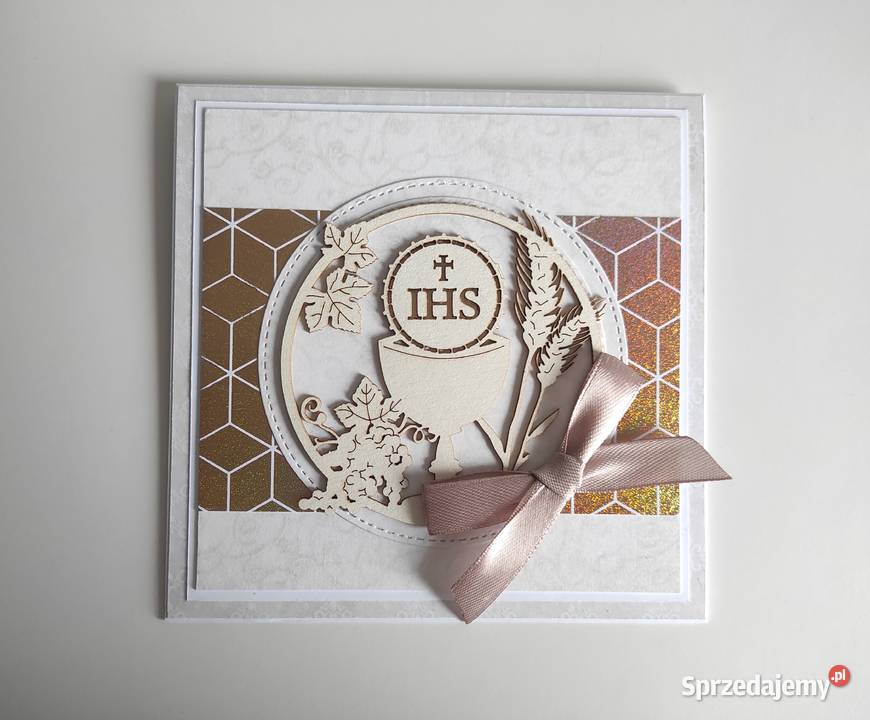 Kartka ręcznie robiona na Komunię świętą łódzkie Łódź
