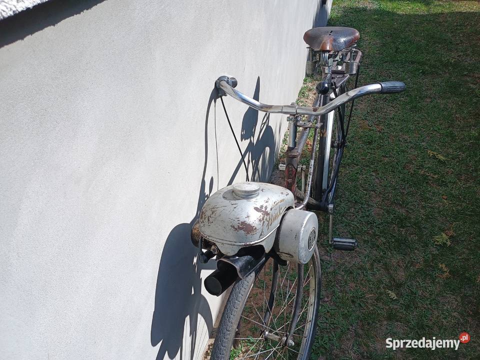 Rower z silnikiem Flink 1955r zabytkowy antyk Kurzętnik