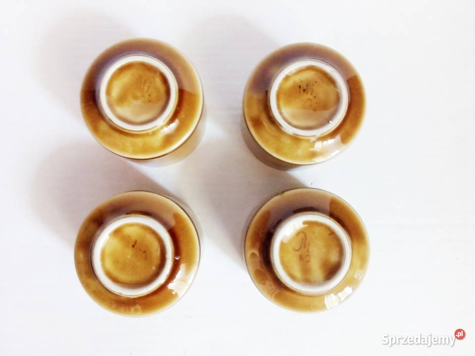 4 miodowe miseczki Mirostowice vintage PRL