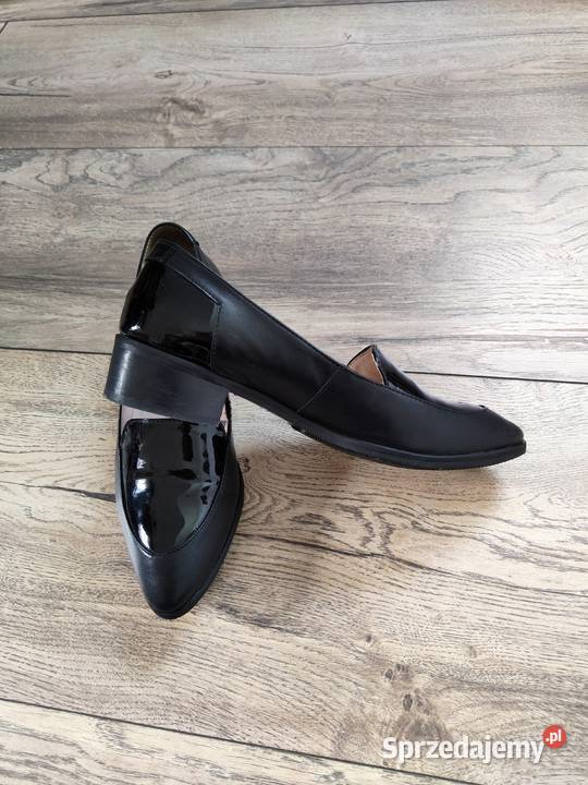 Czarne damskie Półbuty Skóra naturalna podkarpackie Jasło sprzedam
