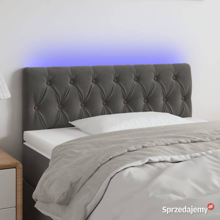Zagłówek do łóżka z LED ciemnoszary 100x7x7888 mazowieckie Warszawa