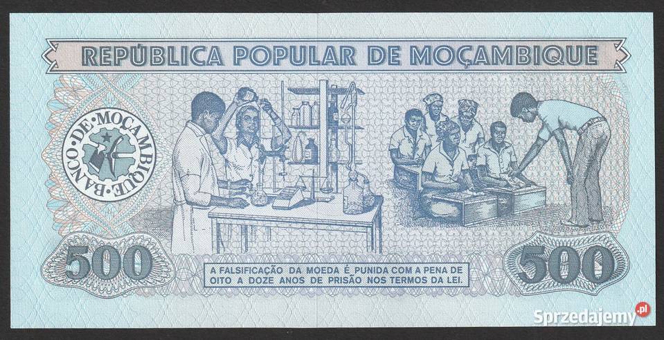 MOZAMBIK 500 METICAIS 1980 STAN BANKOWY UNC Łódź