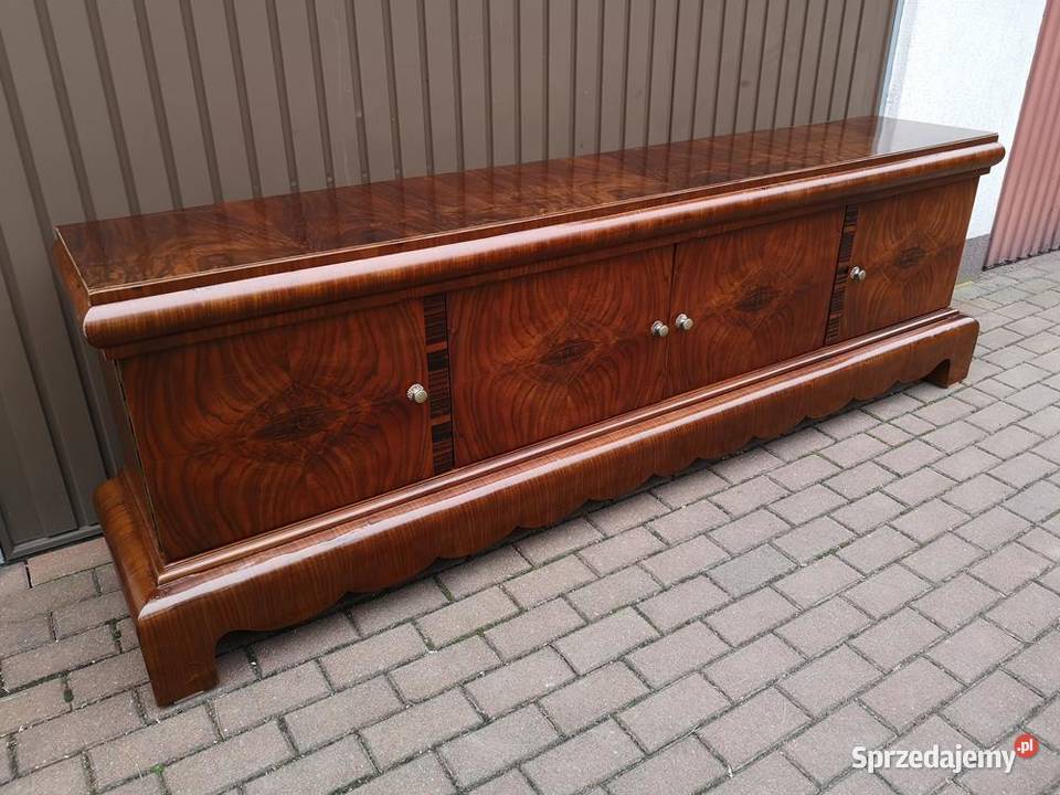 Komoda ARTDECO Orzech Unikatowa Niska RTV Stara Swarzędz