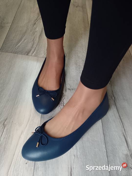 4243 Granatowe baleriny wieczorowe NOWE sprzedam