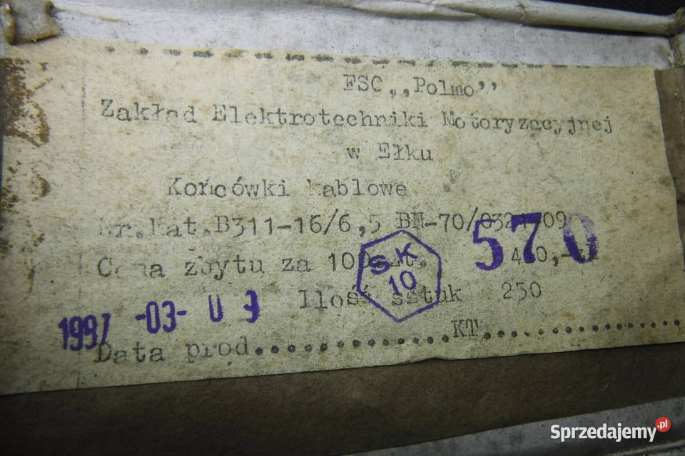 Końcówka kablowa 1665 oczko konektor x 10 sztuk Otwock
