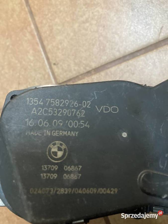 Przepustnica BMW 1354 7582926 02 A2C53290762 Pozostałe Części samochodowe