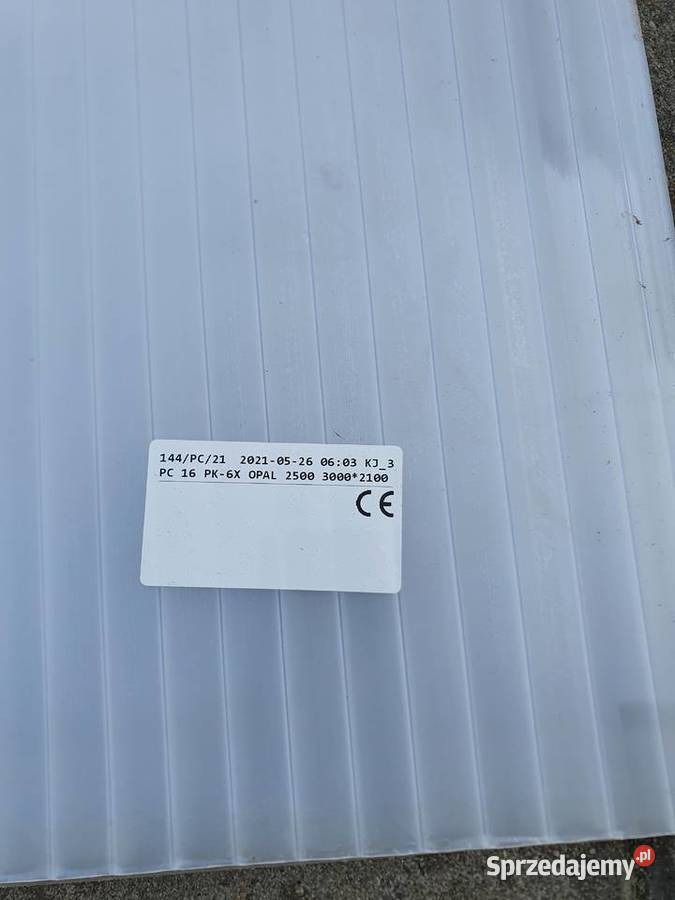 Poliwęglan komorowy 16mm opalizowany 3000x800 Kobiór sprzedam