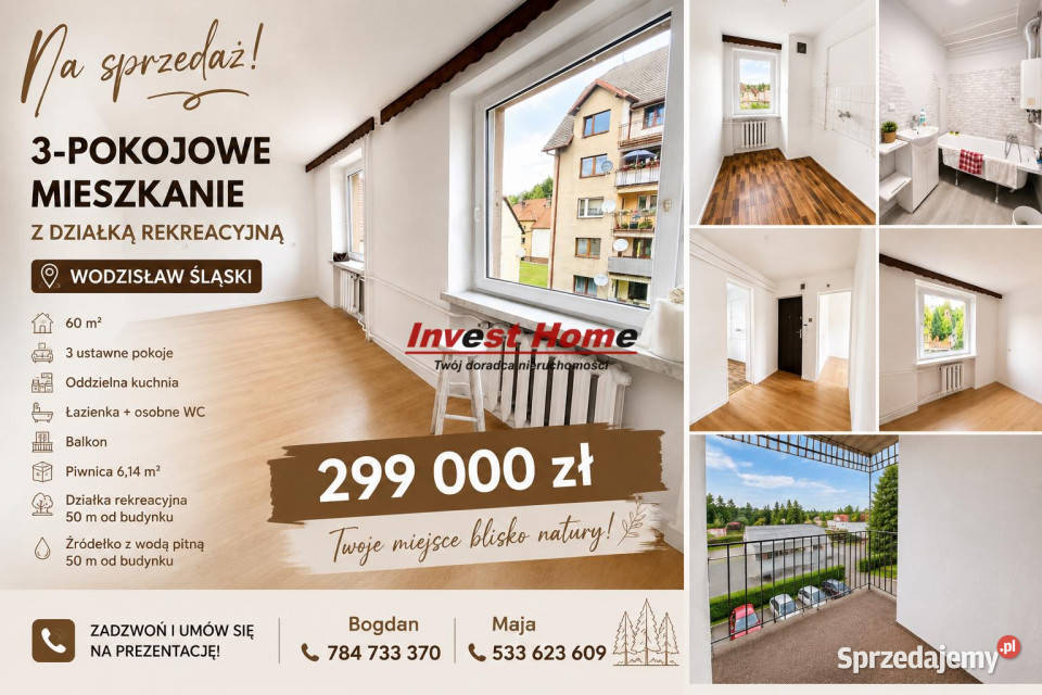 Mieszkanie do sprzedania Wodzisław Śląski 60m2 60m2