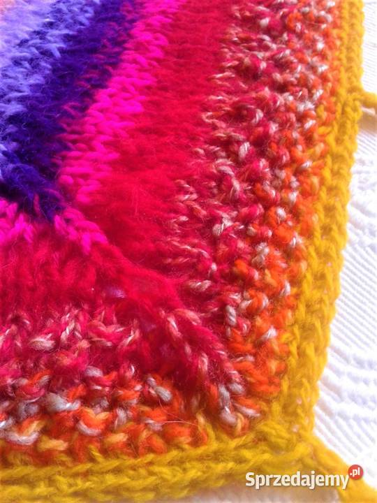 Duża chusta robiona na drutach Astry śląskie Katowice sprzedam