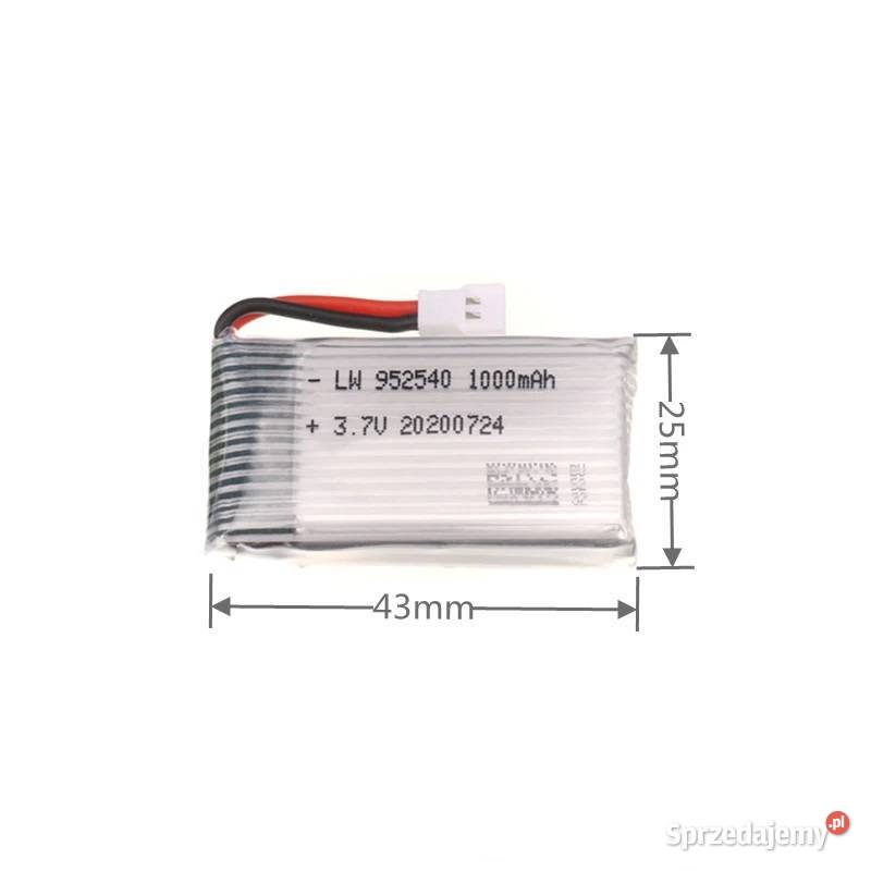 Akumulator LiPo 37V 1000mAh z wtyczą MX20 16g Bydgoszcz