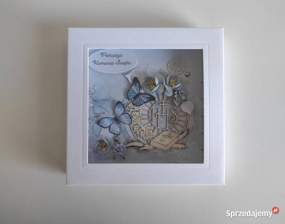 Kartka w pudełku ręcznie robiona handmade Łódź