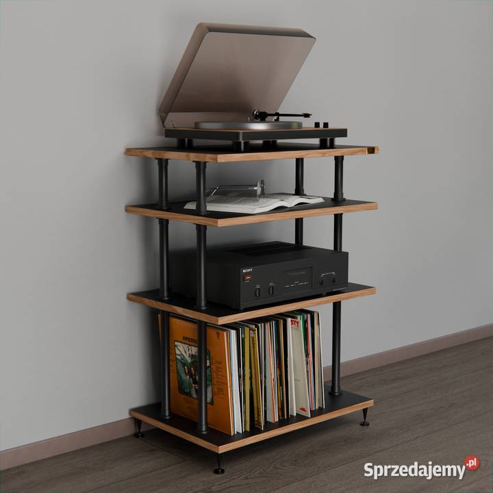 Regał hifi stolik na płyty winylowe szafka loft Stoliki, uchwyty i półki Supraśl