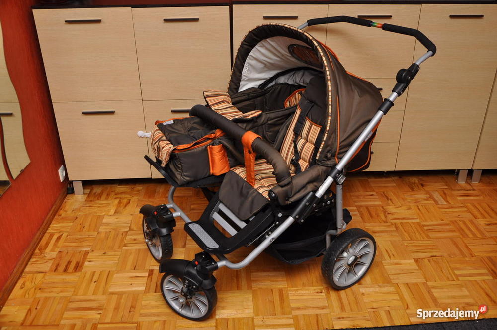 Wózek bliźniaczy TEUTONIA Regulowany podnóżek mazowieckie Płock sprzedam