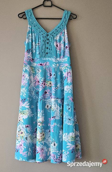 Letnia sukienka Cotton Traders rozmiar 38 M niebieski Lublin