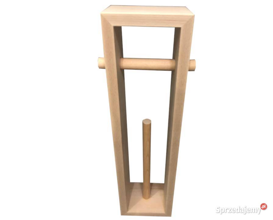 Stojak drewniany naturalny na papier toaletowy Dębica