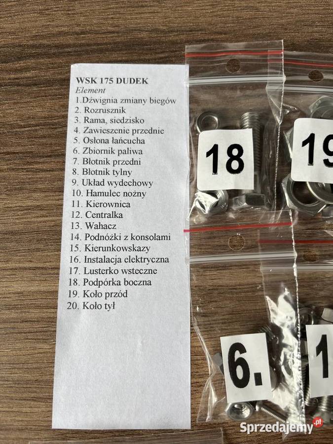 NOWY KOMPLET ŚRUB ŚRUBY NIERDZEWNE WSK 175 DUDEK Bielsko-Biała sprzedam