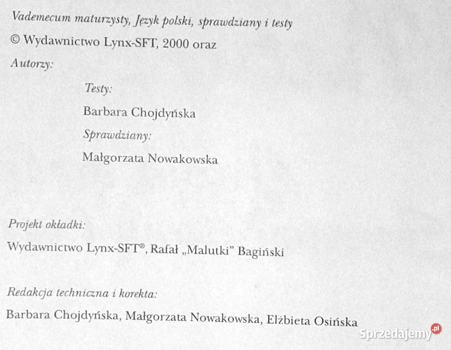 Vademecum maturzysty Język polski Barbara Chełm