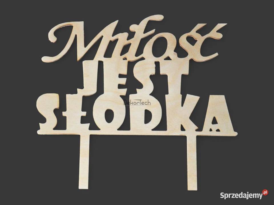 Topper na tort weselny wesele wieczór panieński Akcesoria cukiernicze Chomranice