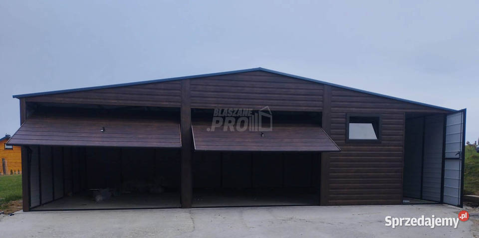 Garaż blaszany 9x6 2x Brama uchylna drzwi okno pomorskie sprzedam