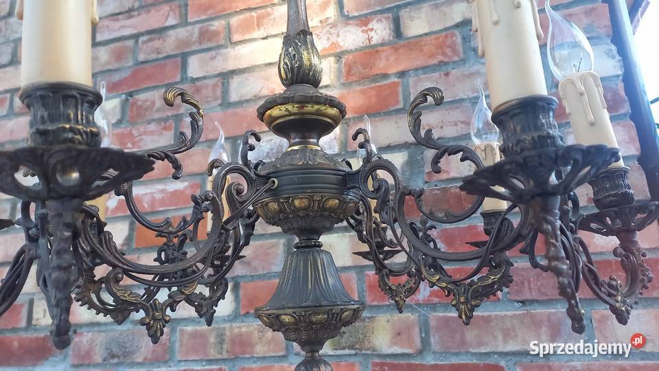Żyrandol 4 ramienny metalowy mosiężny pakjąk 8 zachodniopomorskie Gawroniec